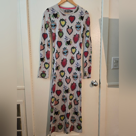 HOUSE OF HOLLAND Long Sleeve Cotton Fitted Maxi Dress - Picture 8 of 10